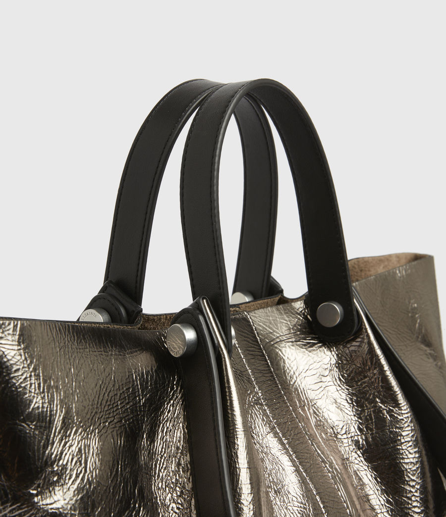 Womens Allington Small East West Leather Tote Bag (silver) - Image 4