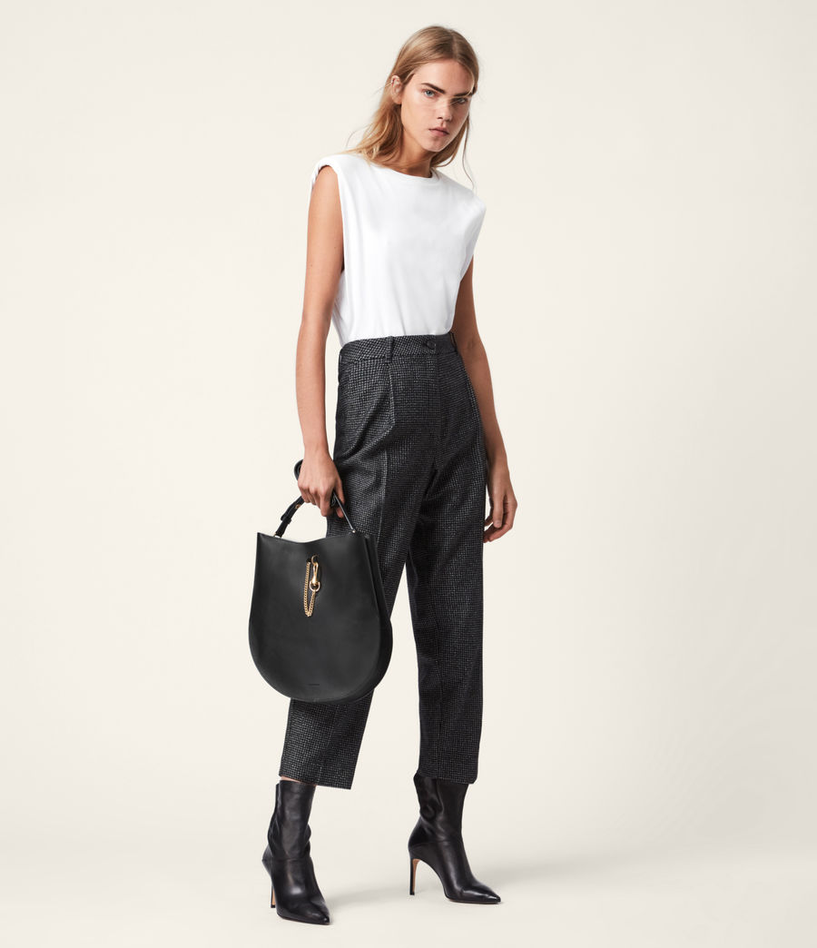 Women's Beaumont Leather Hobo Bag (black) - Image 6