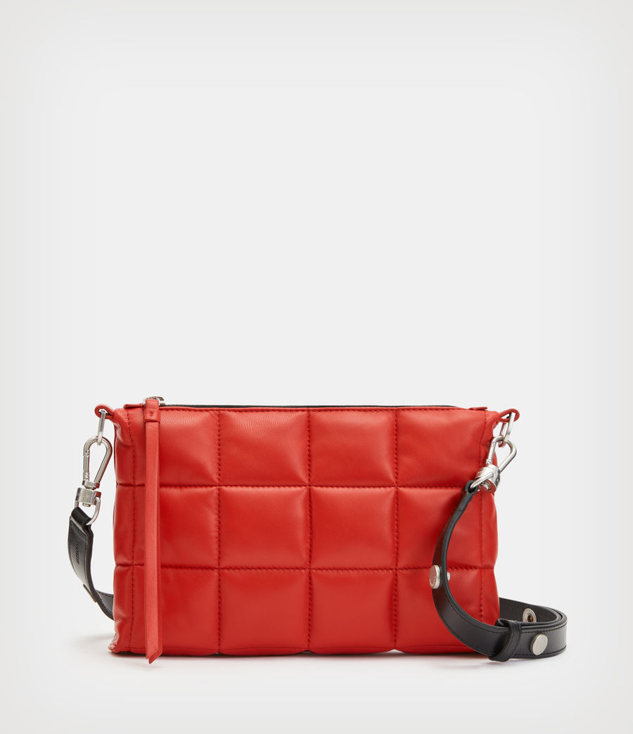 Womens Eve Leather Quilted Crossbody Bag (gala_red) - Image 2