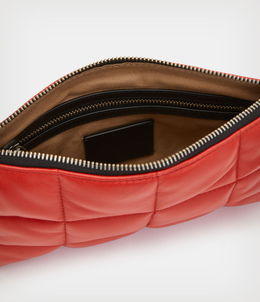 Women's Eve Leather Quilted Crossbody Bag (gala_red) - Image 3