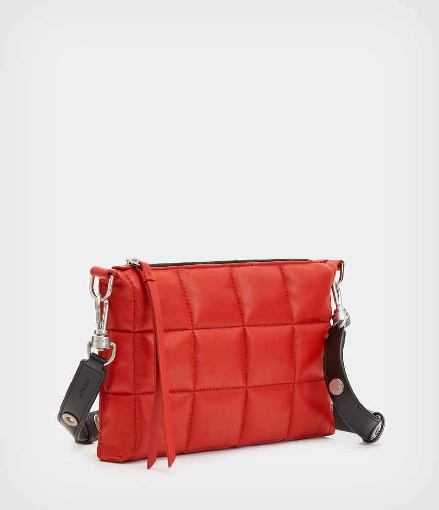Women's Eve Leather Quilted Crossbody Bag (gala_red) - Image 4