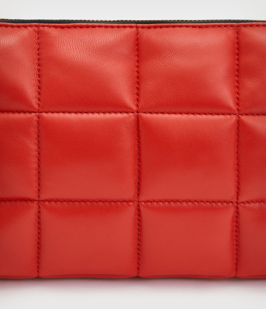 Women's Eve Leather Quilted Crossbody Bag (gala_red) - Image 5