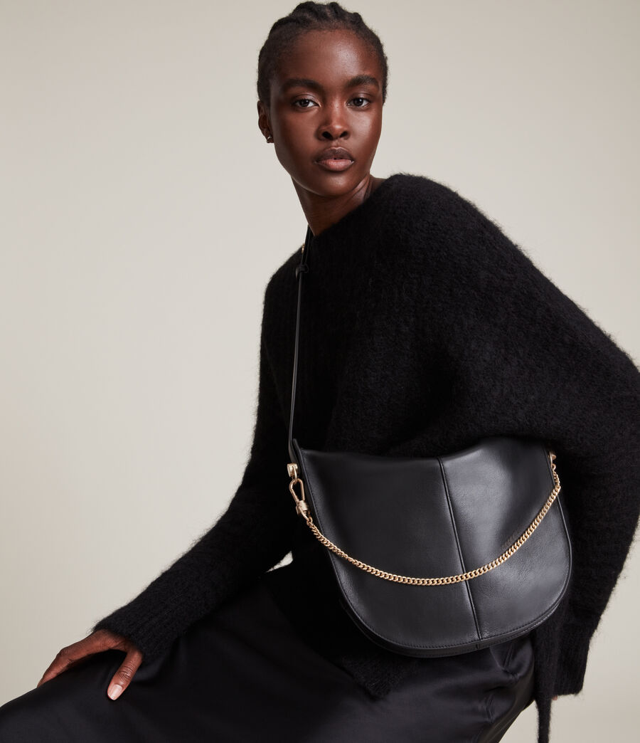ALLSAINTS UK: Womens Blake Leather Shoulder Bag (black)
