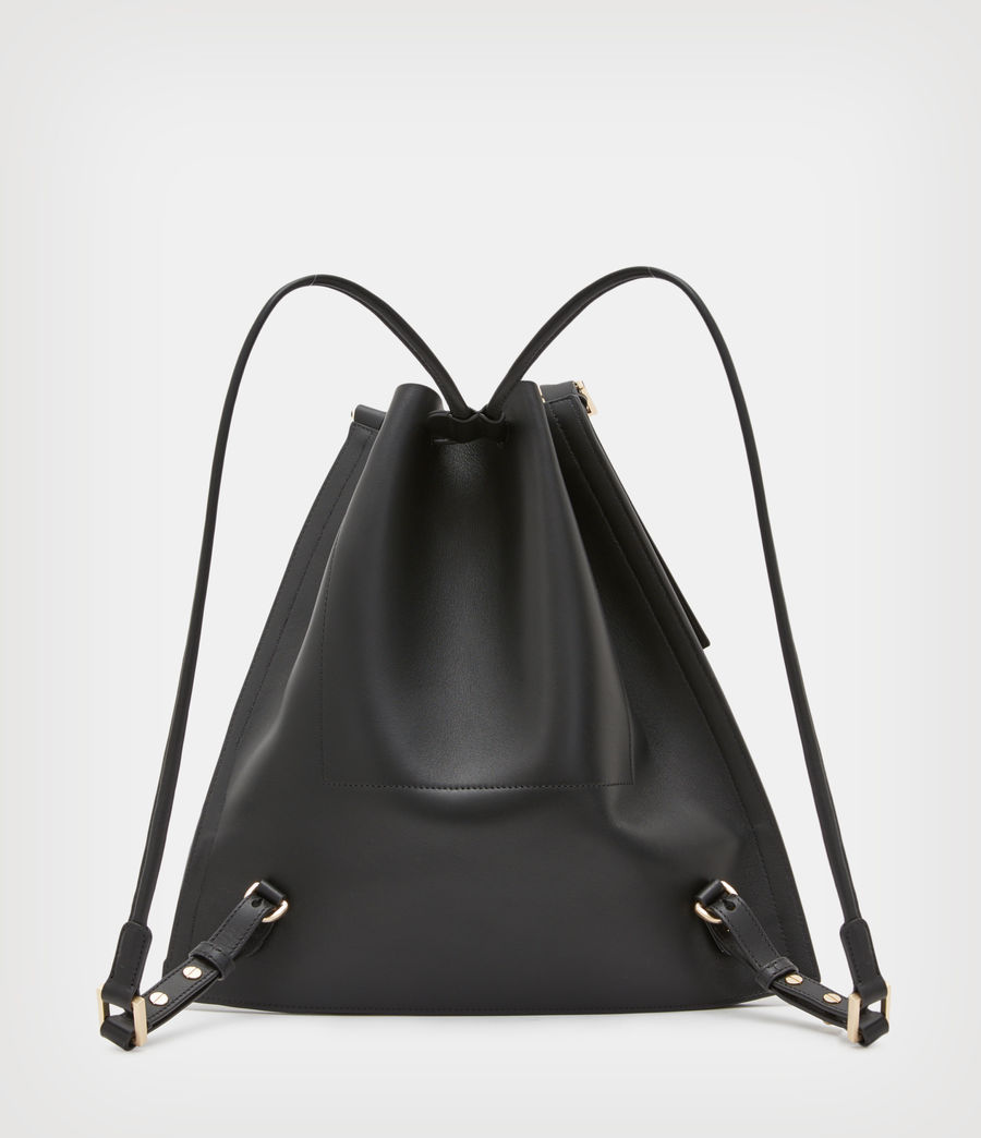 Womens Alpha Leather Backpack (black) - Image 9