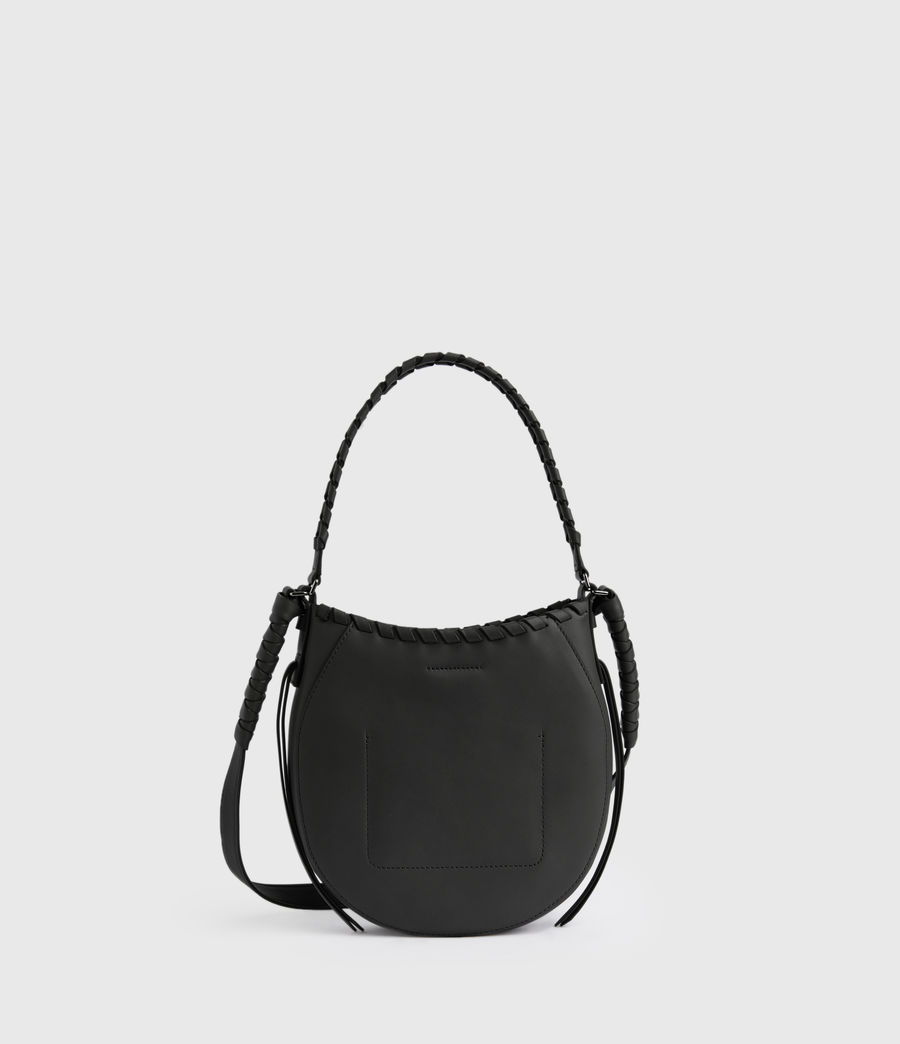 ALLSAINTS UK: Womens Adina Small Leather Hobo Bag (graphite_grey)