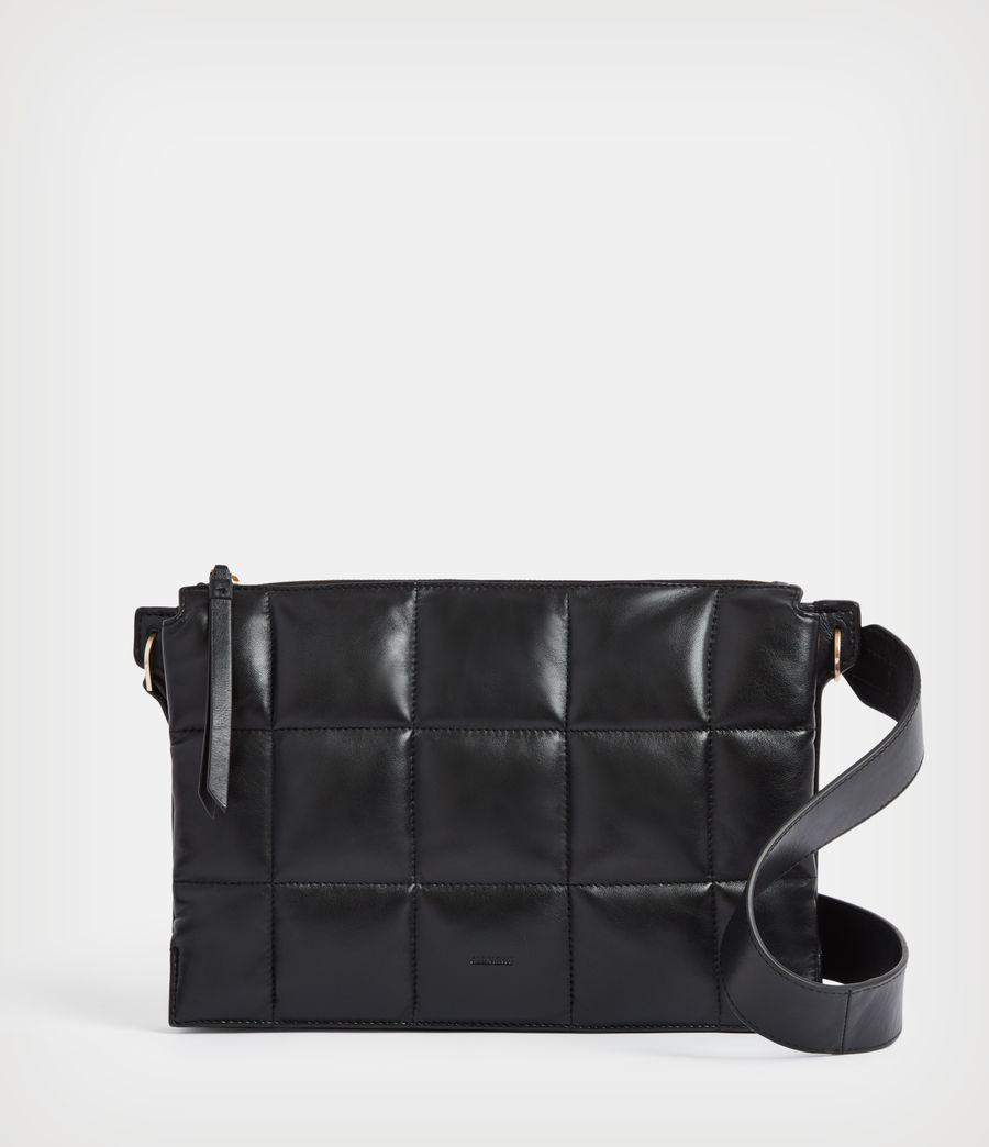 Womens Sheringham Leather Quilted Shoulder Bag (black) - Image 9