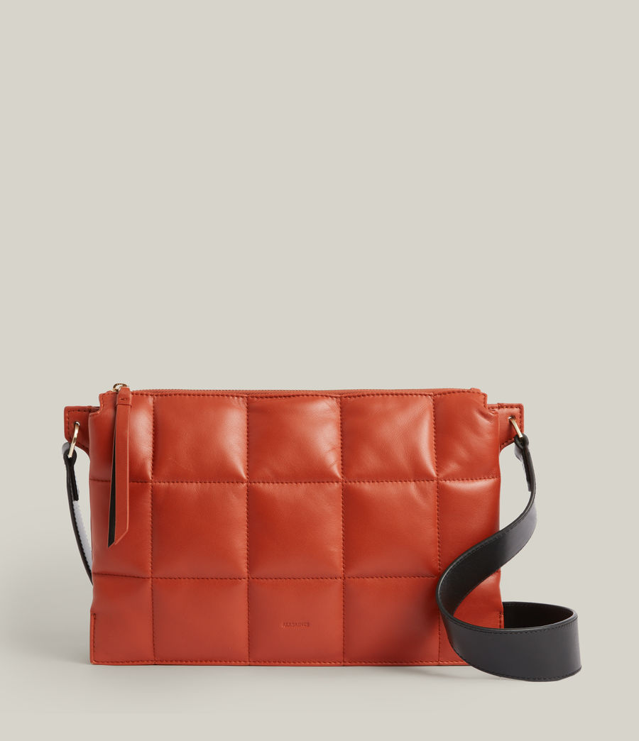 Women's Sheringham Leather Quilted Shoulder Bag (fieno_orange) - Image 1