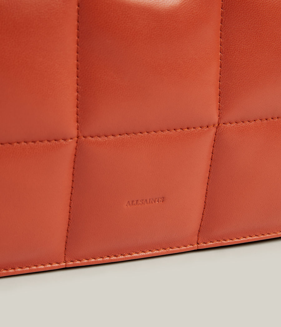 Women's Sheringham Leather Quilted Shoulder Bag (fieno_orange) - Image 6