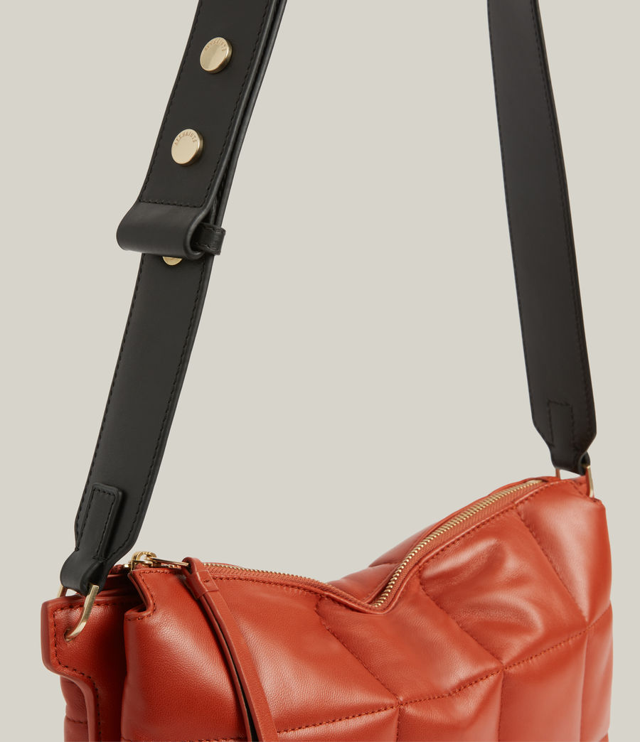 Women's Sheringham Leather Quilted Shoulder Bag (fieno_orange) - Image 7