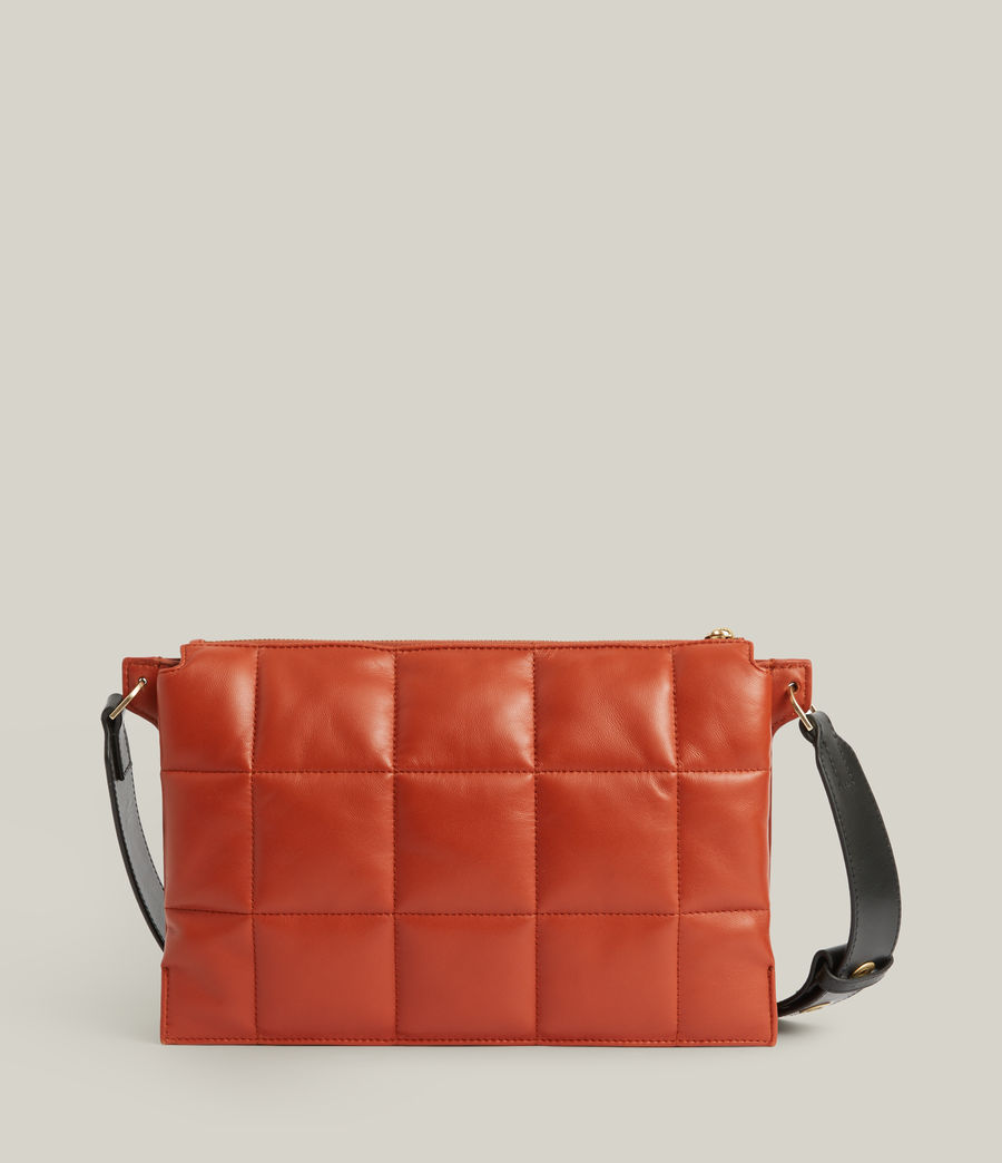 Women's Sheringham Leather Quilted Shoulder Bag (fieno_orange) - Image 8