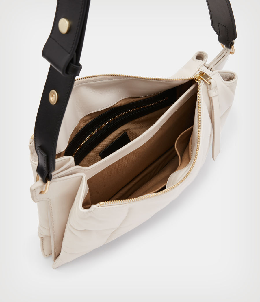 Women's Sheringham Leather Quilted Shoulder Bag (salt_lake_white) - Image 3