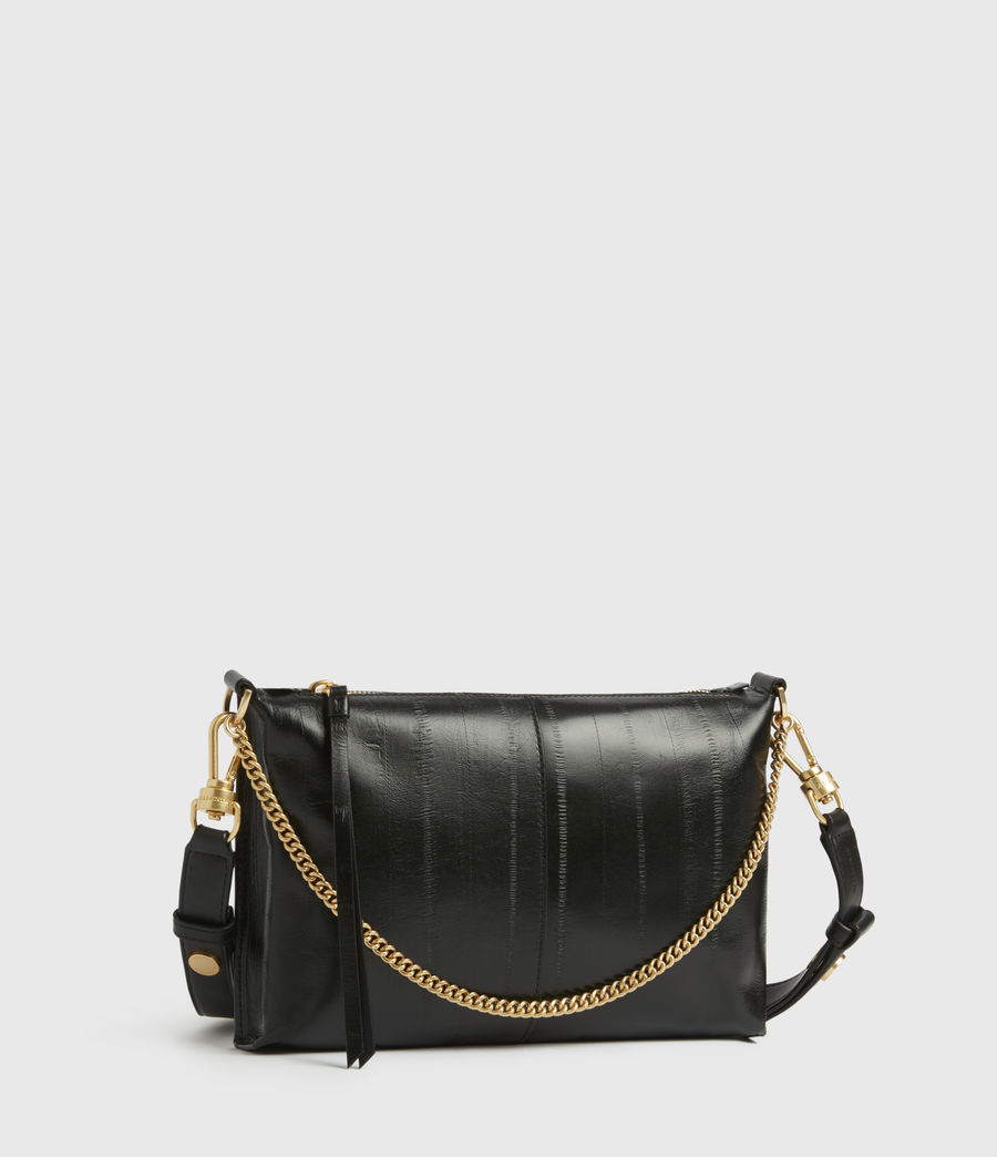 ALLSAINTS US: Womens Eve Leather Crossbody Bag (black)