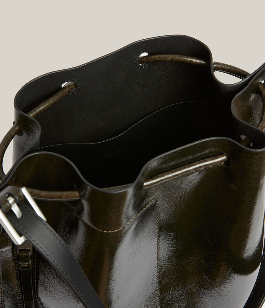 Womens Alpha Leather Backpack (liquid_khaki) - Image 3
