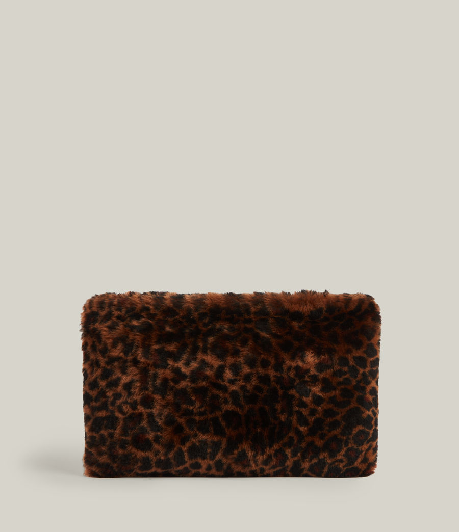 Womens Bettina Shearling Clutch Bag (leopard) - Image 1