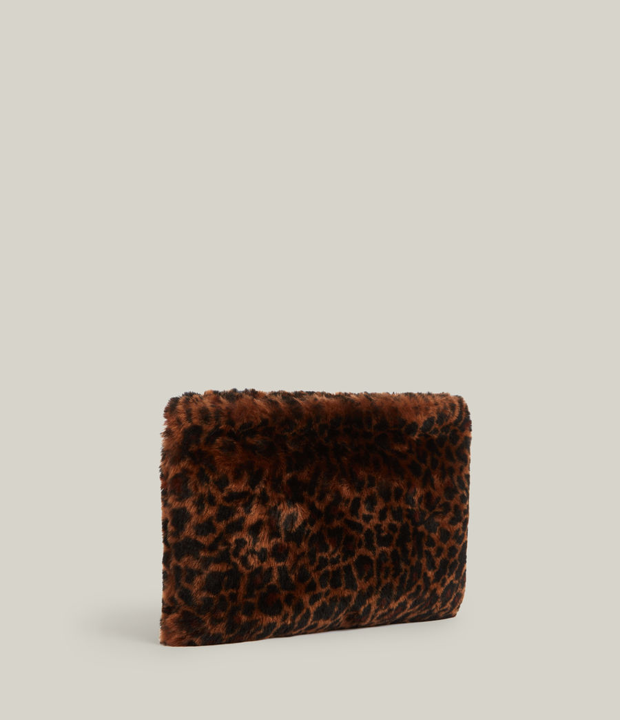 Womens Bettina Shearling Clutch Bag (leopard) - Image 4