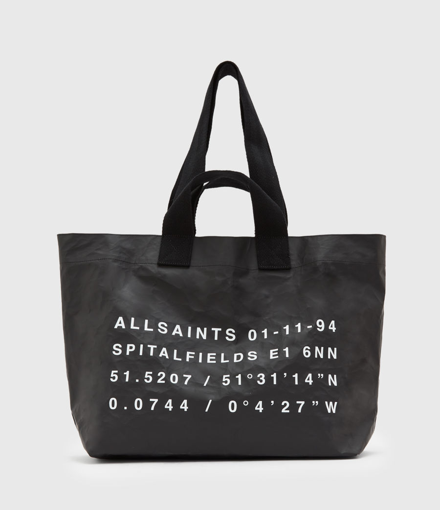 ALLSAINTS IE: Womens Acari Paper Tote Bag (black)