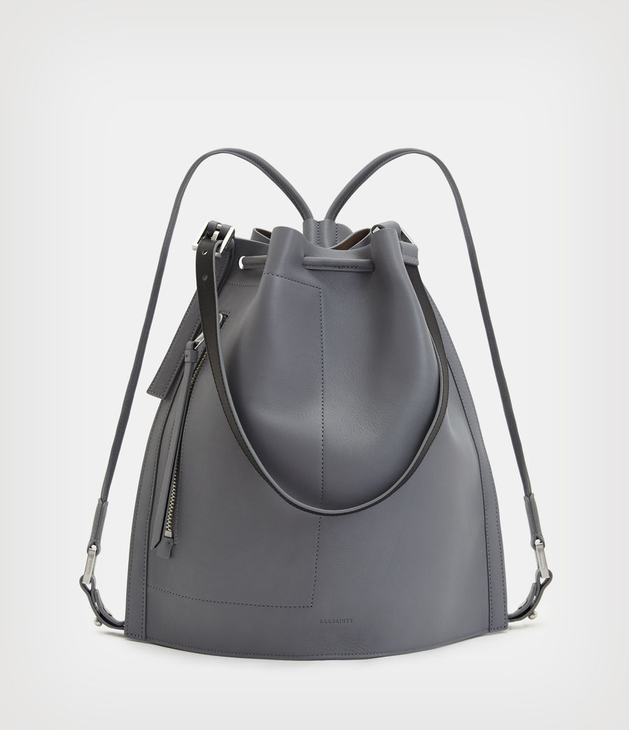 Women's Alpha Contrast Leather Backpack (denim_grey) - Image 1