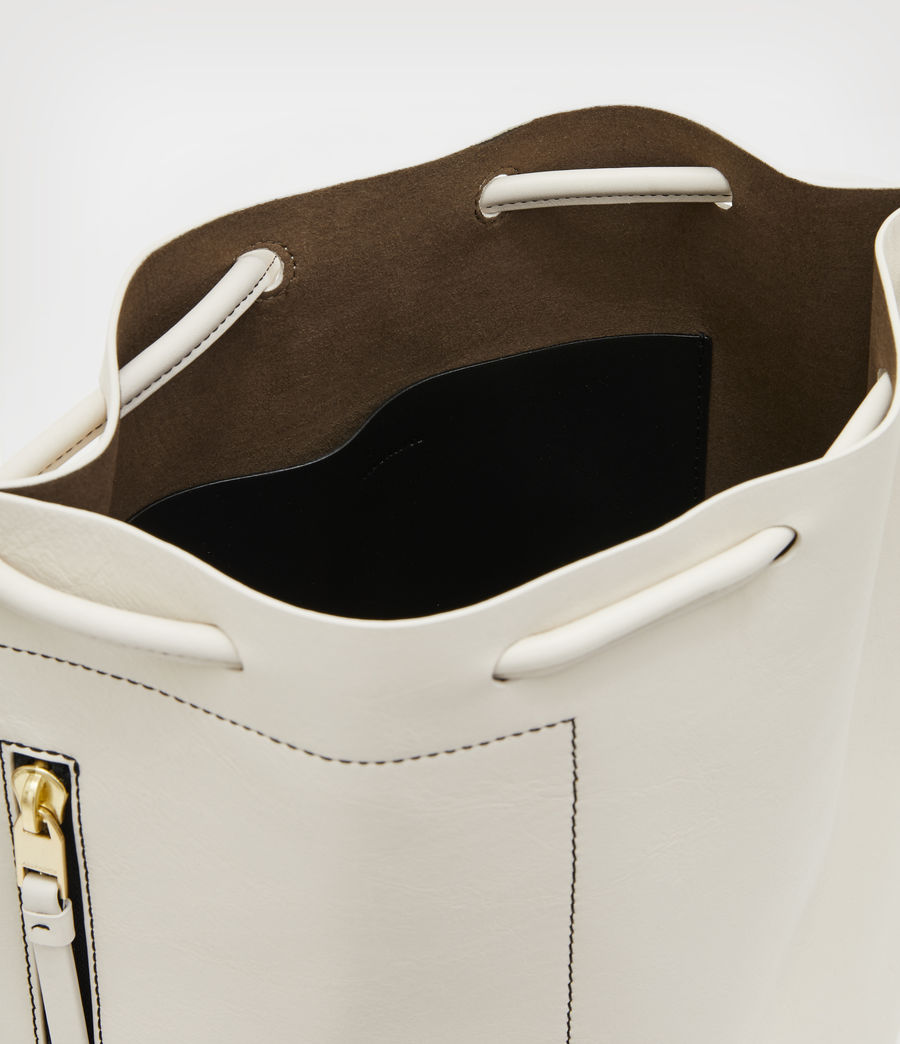 Womens Alpha Contrast Leather Backpack (salt_lake_white) - Image 3