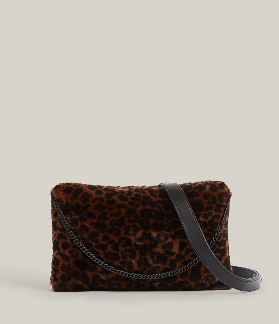 Womens Eve Shearling Crossbody Bag (leopard) - Image 1
