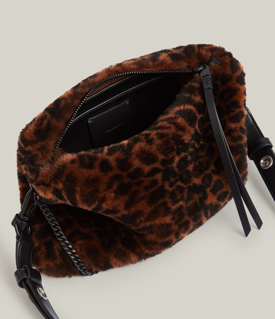 Womens Eve Shearling Crossbody Bag (leopard) - Image 3