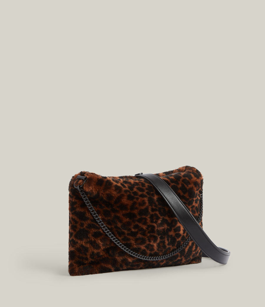 Womens Eve Shearling Crossbody Bag (leopard) - Image 4