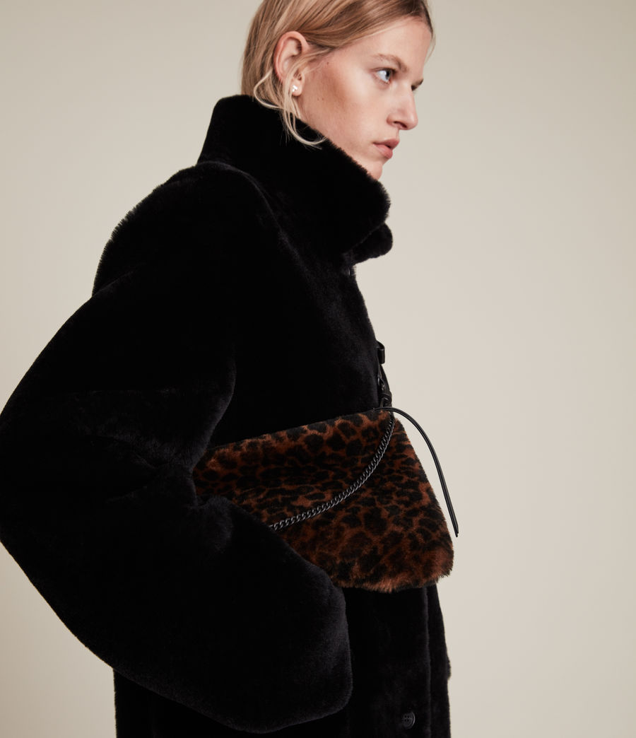 Womens Eve Shearling Crossbody Bag (leopard) - Image 5