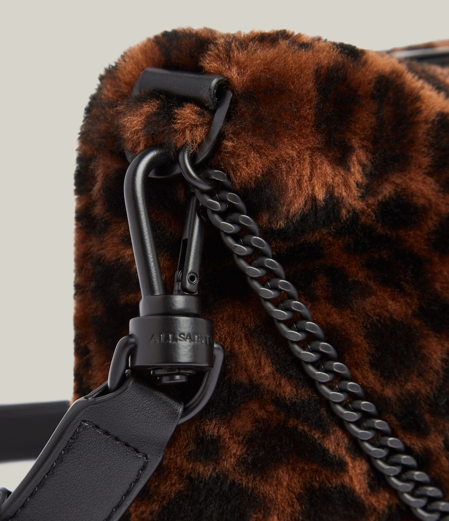Womens Eve Shearling Crossbody Bag (leopard) - Image 6