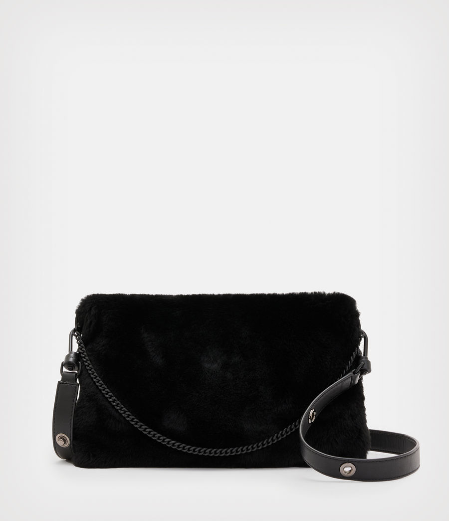 Womens Eve Shearling Crossbody Bag (black) - Image 1