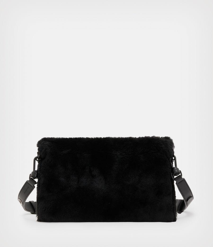 Womens Eve Shearling Crossbody Bag (black) - Image 6