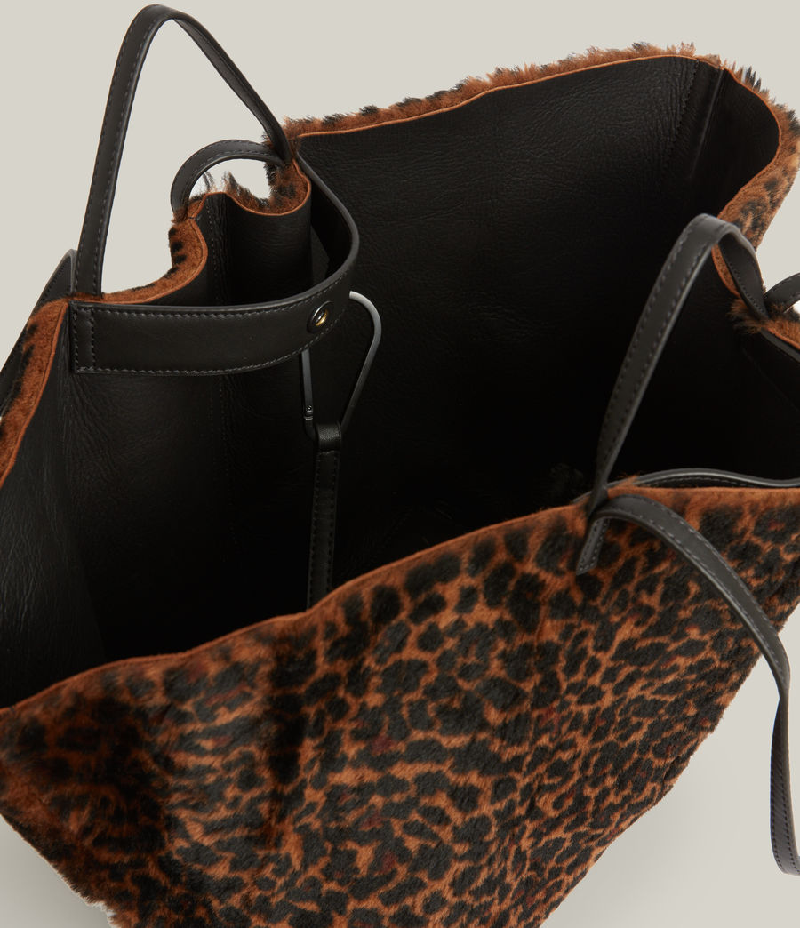 Women's Hannah Shearling Tote Bag (leopard) - Image 3