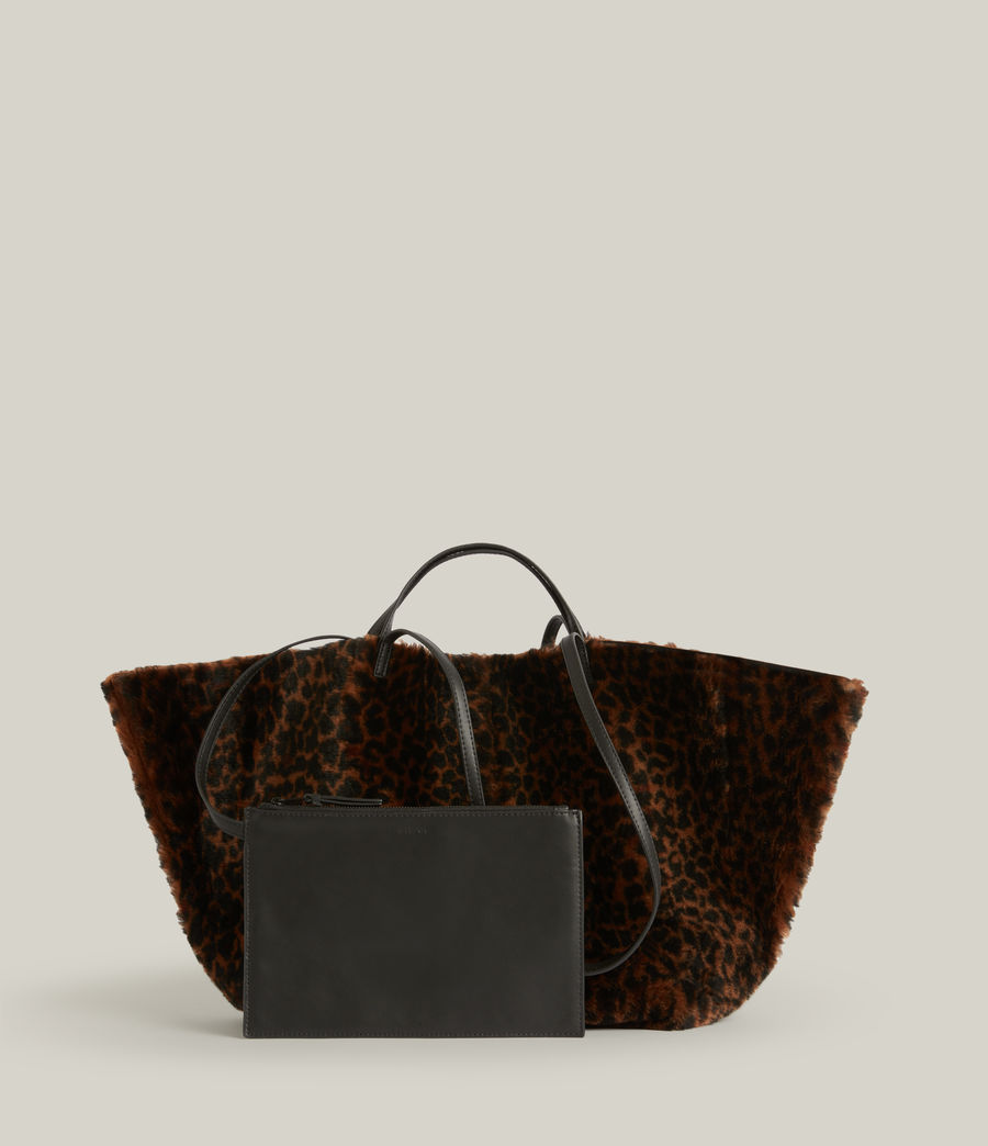 Women's Hannah Shearling Tote Bag (leopard) - Image 7