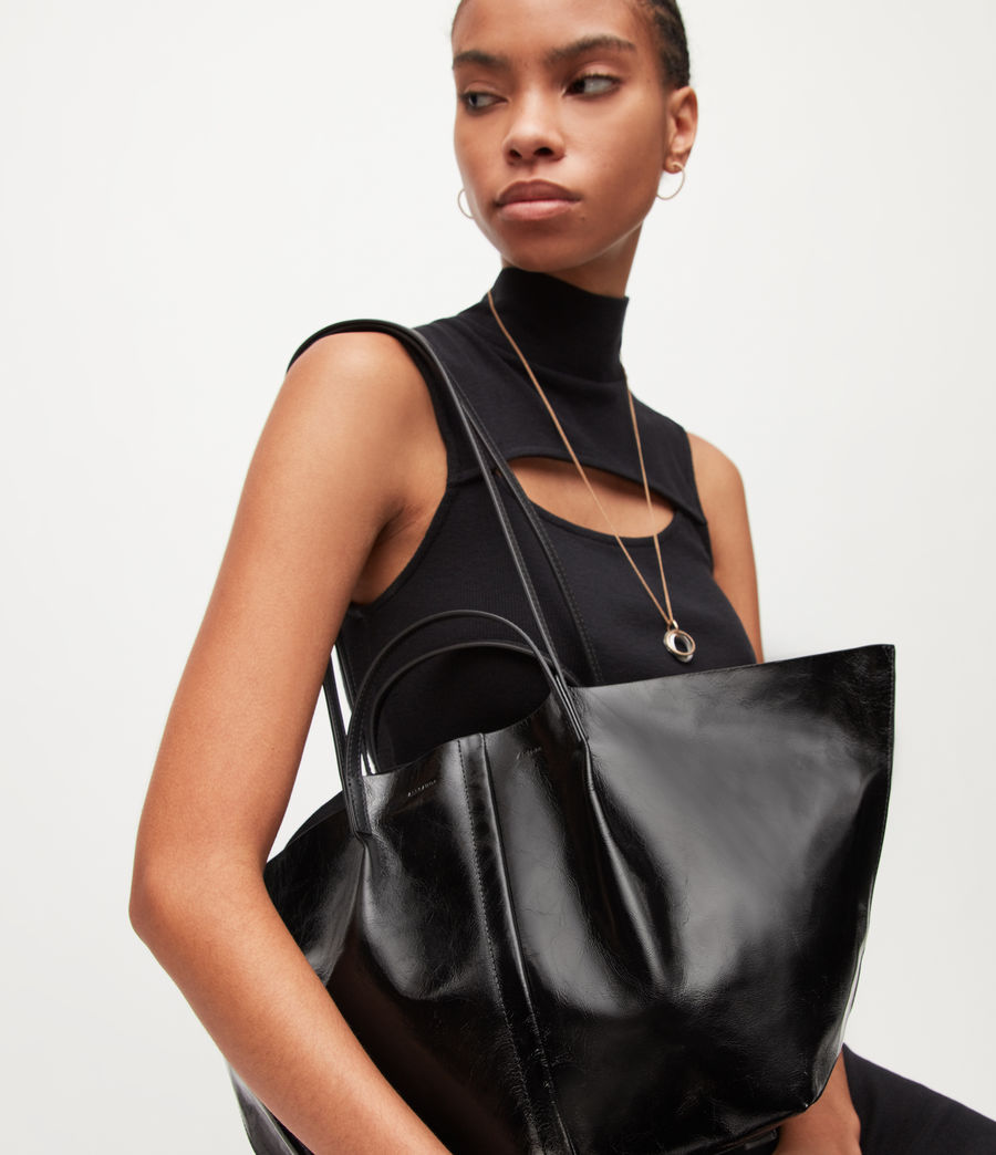Womens Odette Leather East West Tote Bag (black) - Image 1