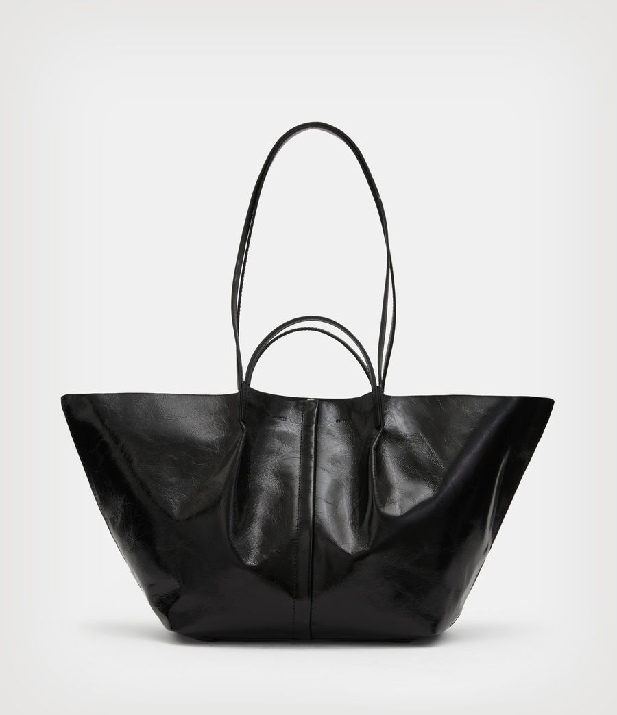 Womens Odette Leather East West Tote Bag (black) - Image 2