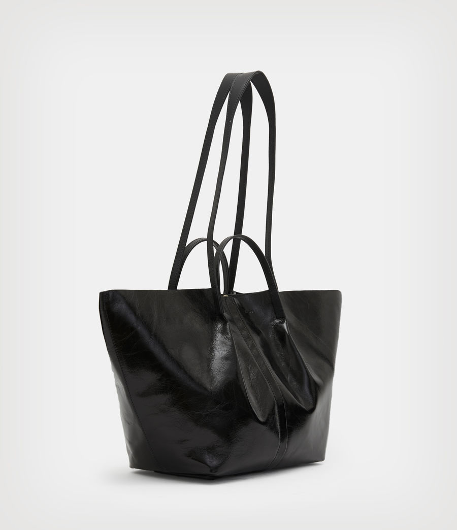 Womens Odette Leather East West Tote Bag (black) - Image 4