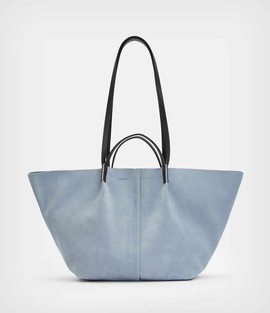Women's Odette Leather East West Tote Bag (denim_grey) - Image 2