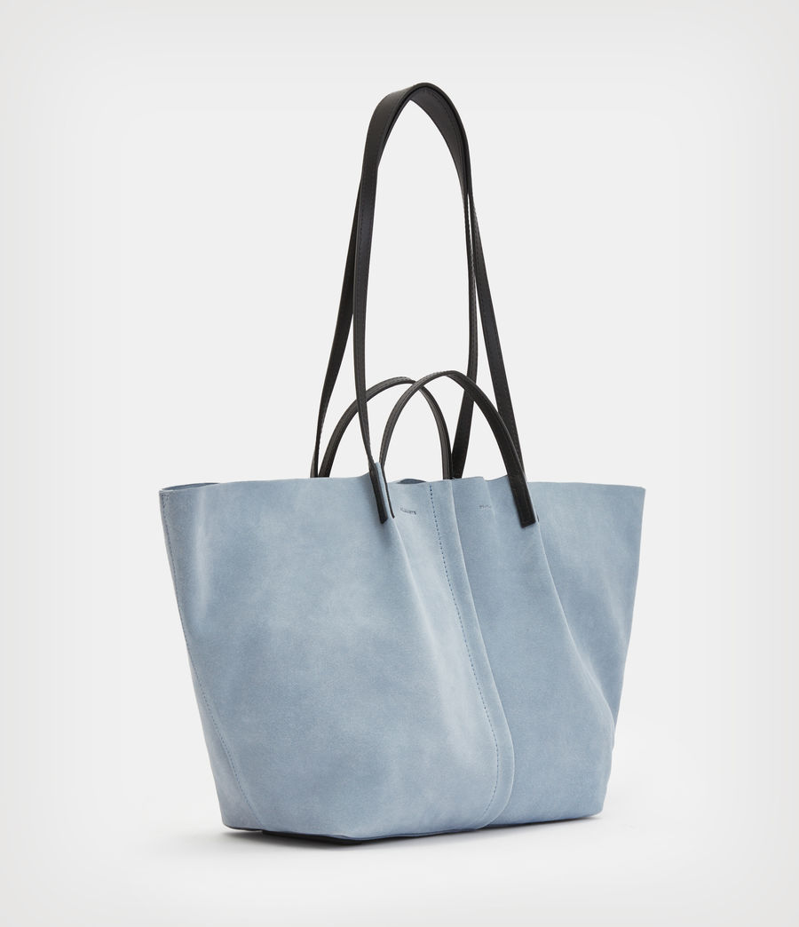 Women's Odette Leather East West Tote Bag (denim_grey) - Image 4