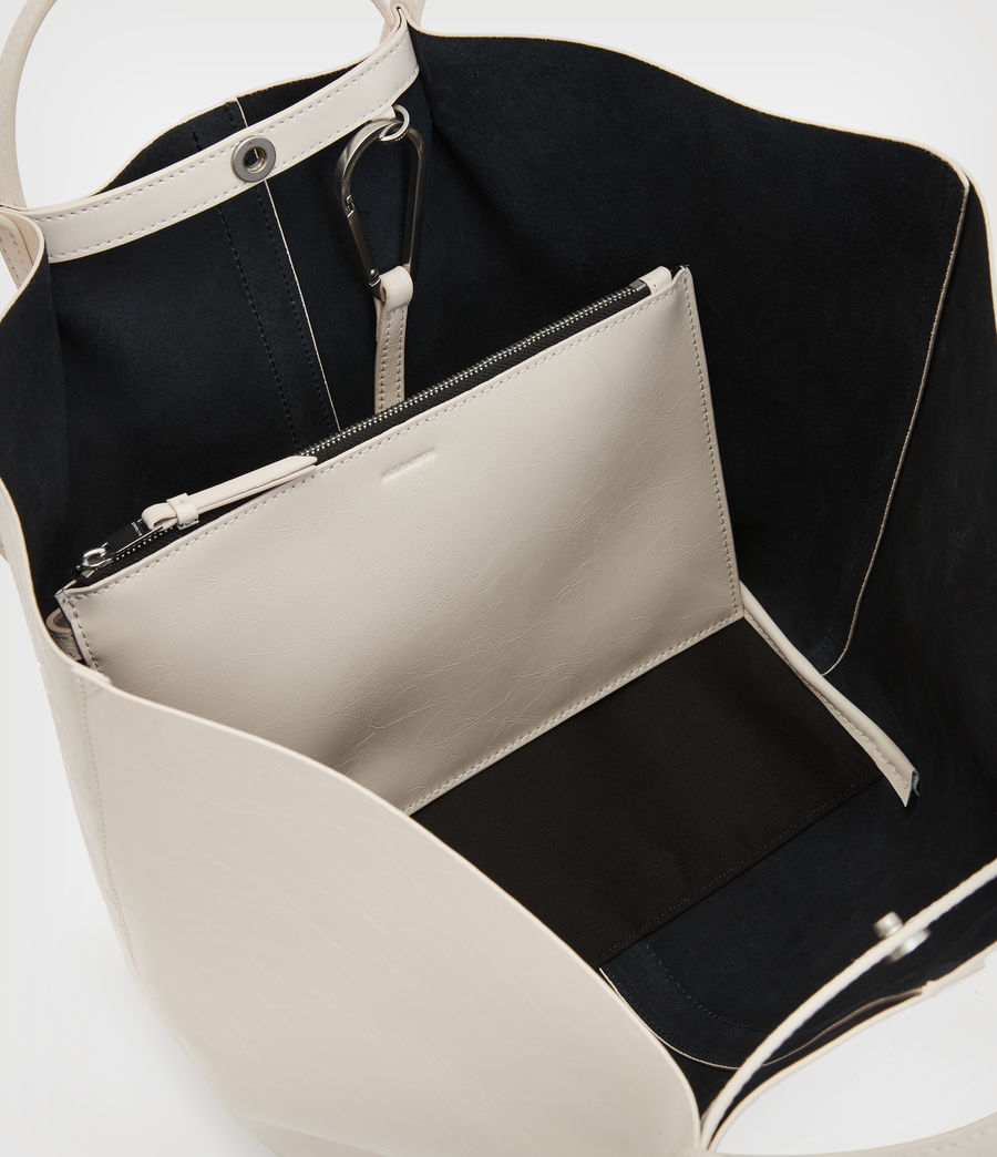 Women's Odette Leather East West Tote Bag (denim_grey) - Image 3