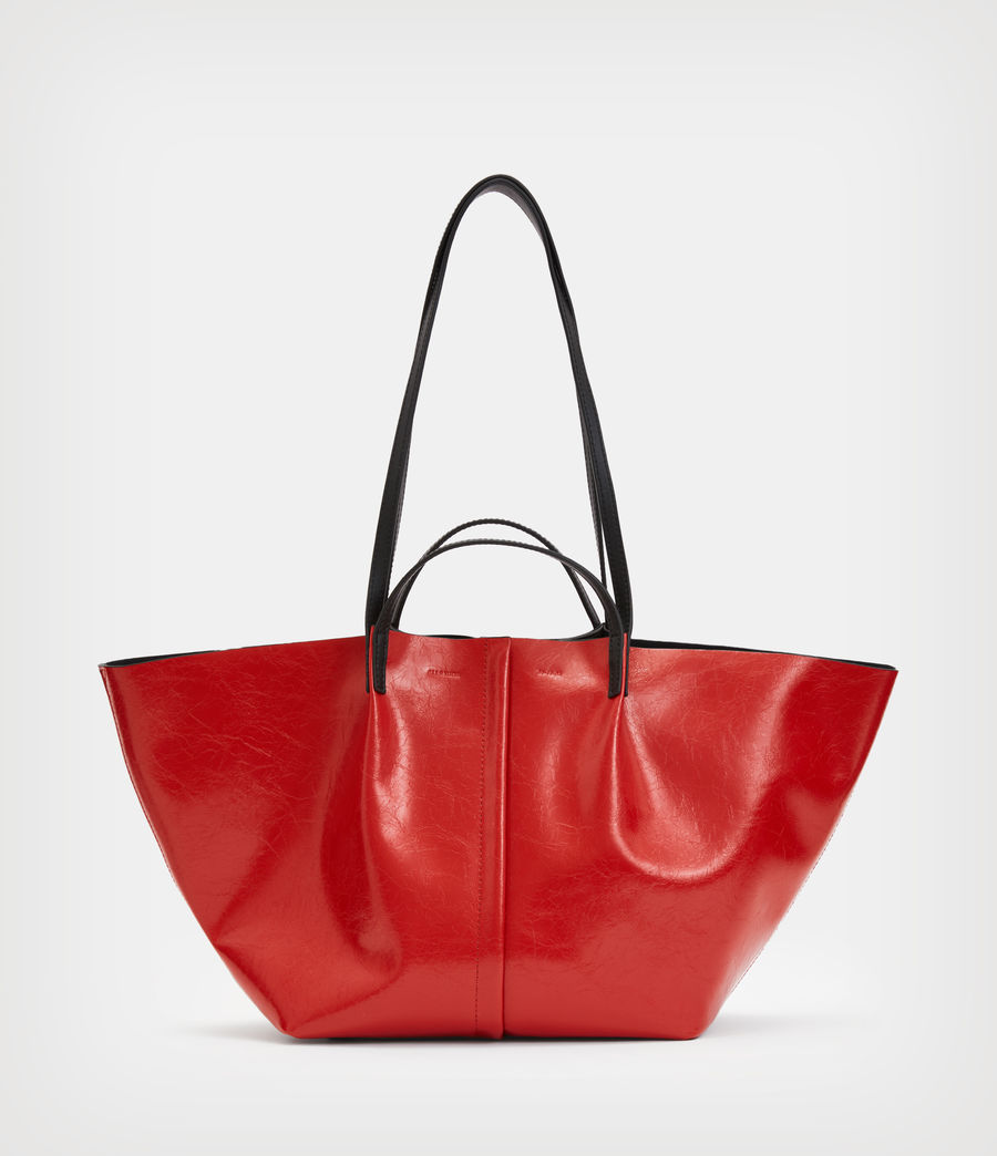 Women's Odette Leather East West Tote Bag (gala_red) - Image 2