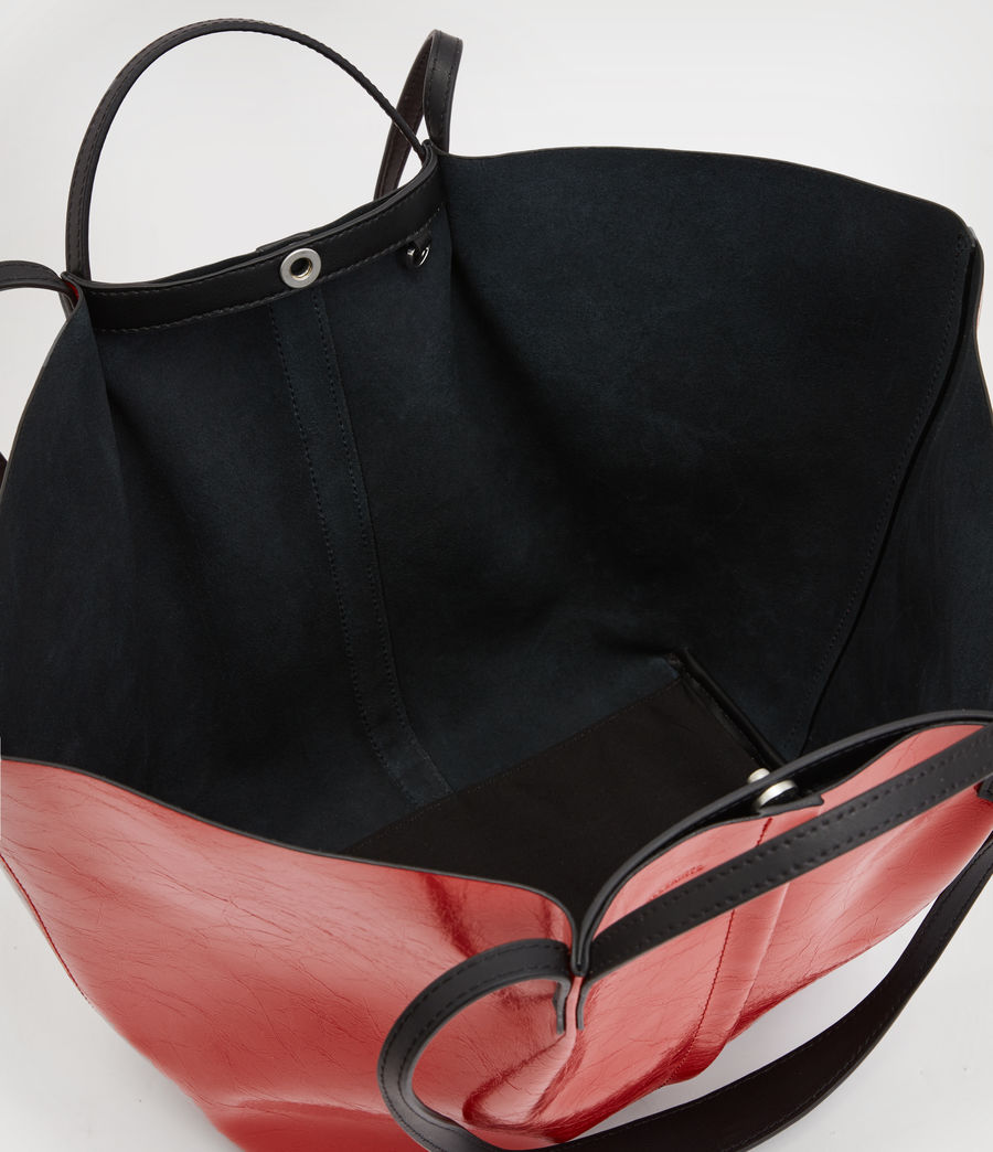 Womens Odette Leather East West Tote Bag (gala_red) - Image 3