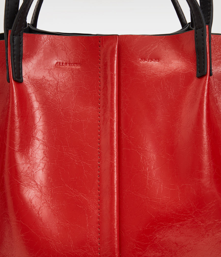 Womens Odette Leather East West Tote Bag (gala_red) - Image 6