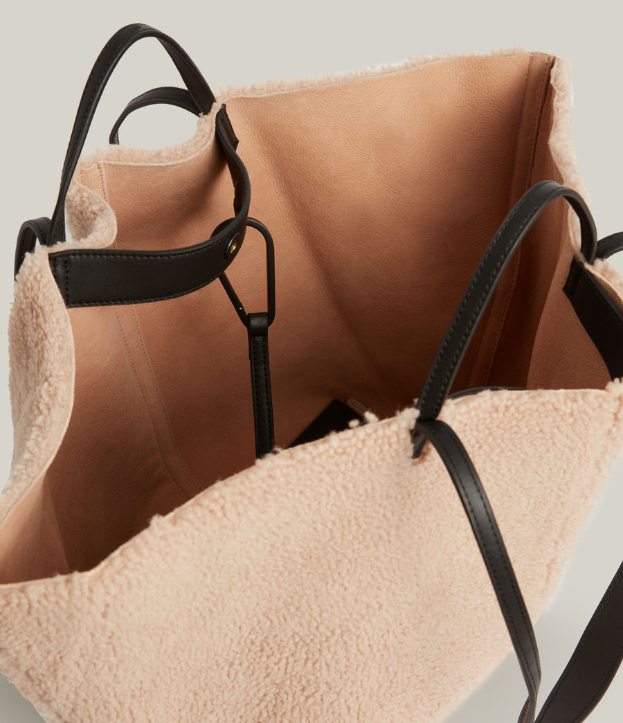 Women's Hannah Shearling Tote Bag (alabaster_pink) - Image 3
