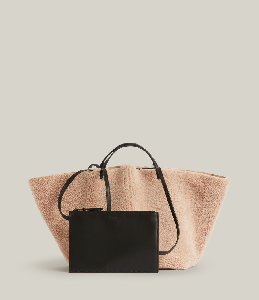 Women's Hannah Shearling Tote Bag (alabaster_pink) - Image 6