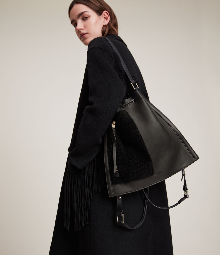 Womens Alpha Leather Backpack (black) - Image 2