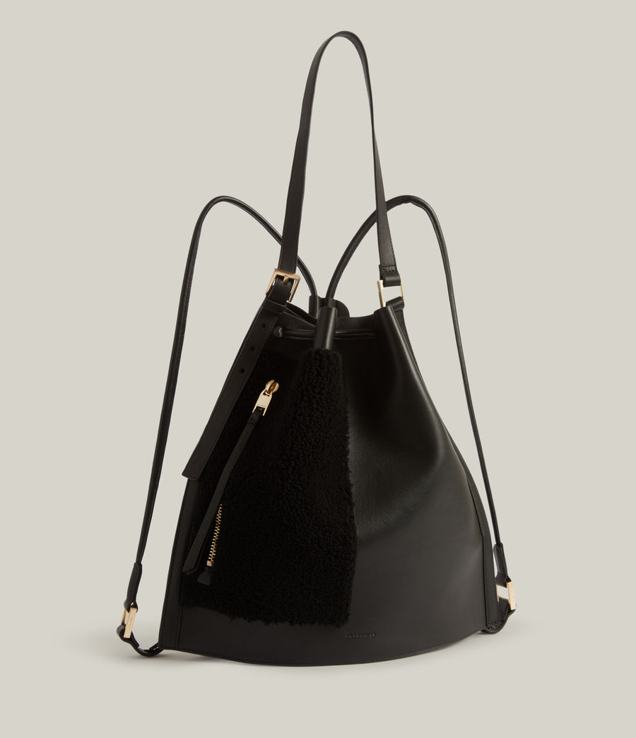 Women's Alpha Leather Backpack (black) - Image 4
