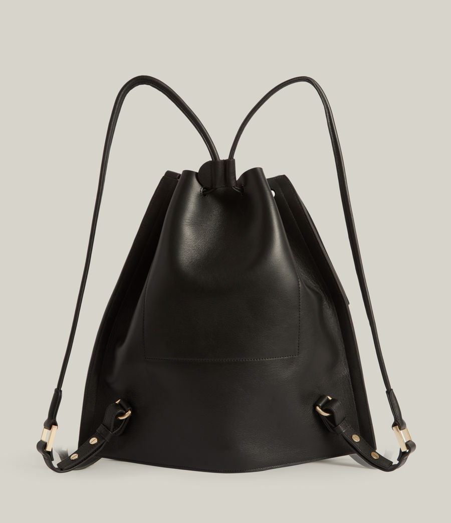 Womens Alpha Leather Backpack (black) - Image 7
