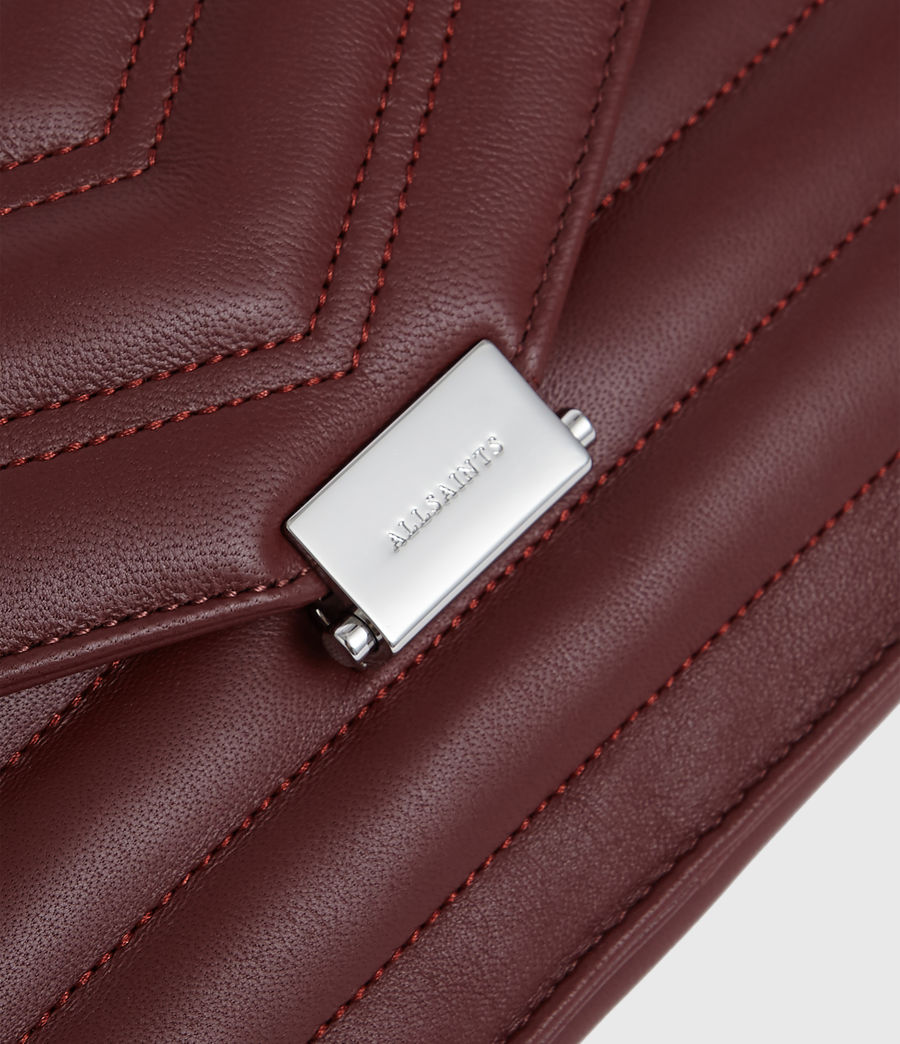 ALLSAINTS UK: Womens Justine Small Leather Crossbody Bag (brick_red)