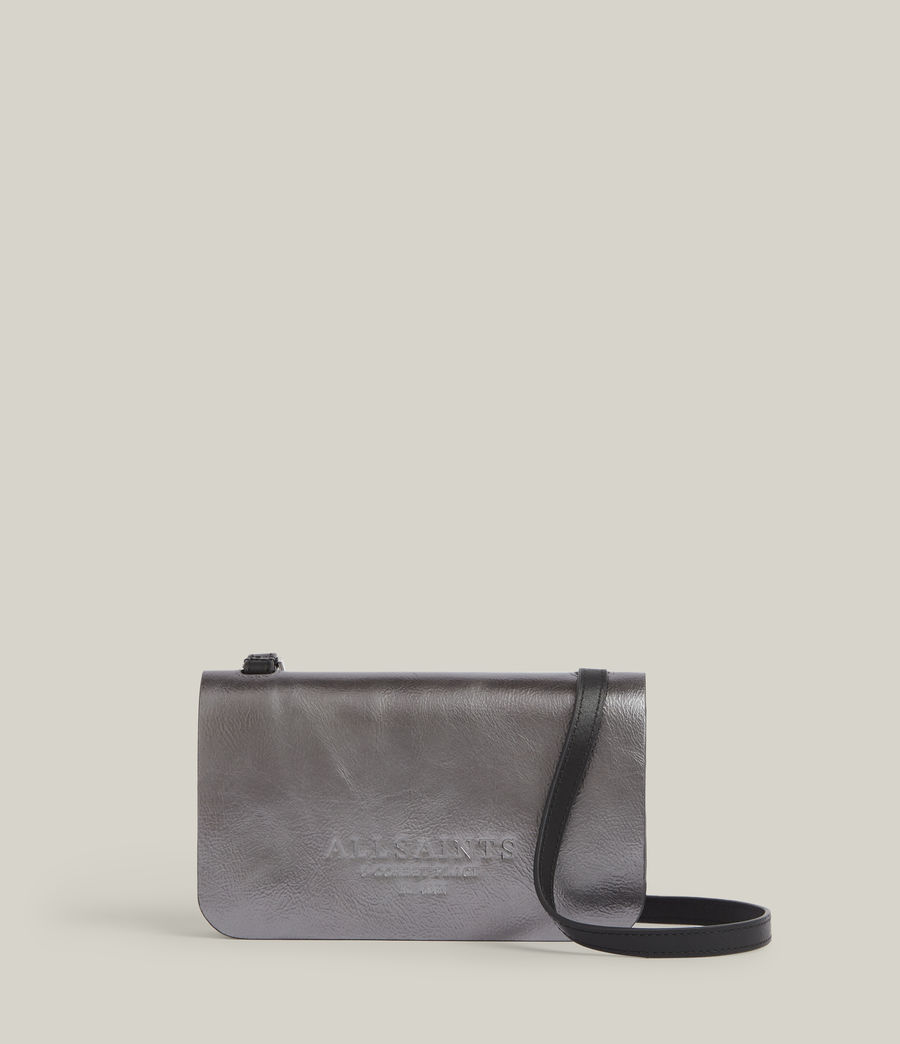 Womens Ludivine Leather Crossbody Wallet (gunmetal) - Image 1