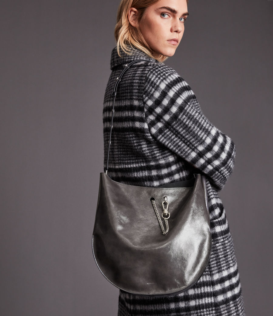 Womens Beaumont Leather Hobo Bag (ash_grey) - Image 2
