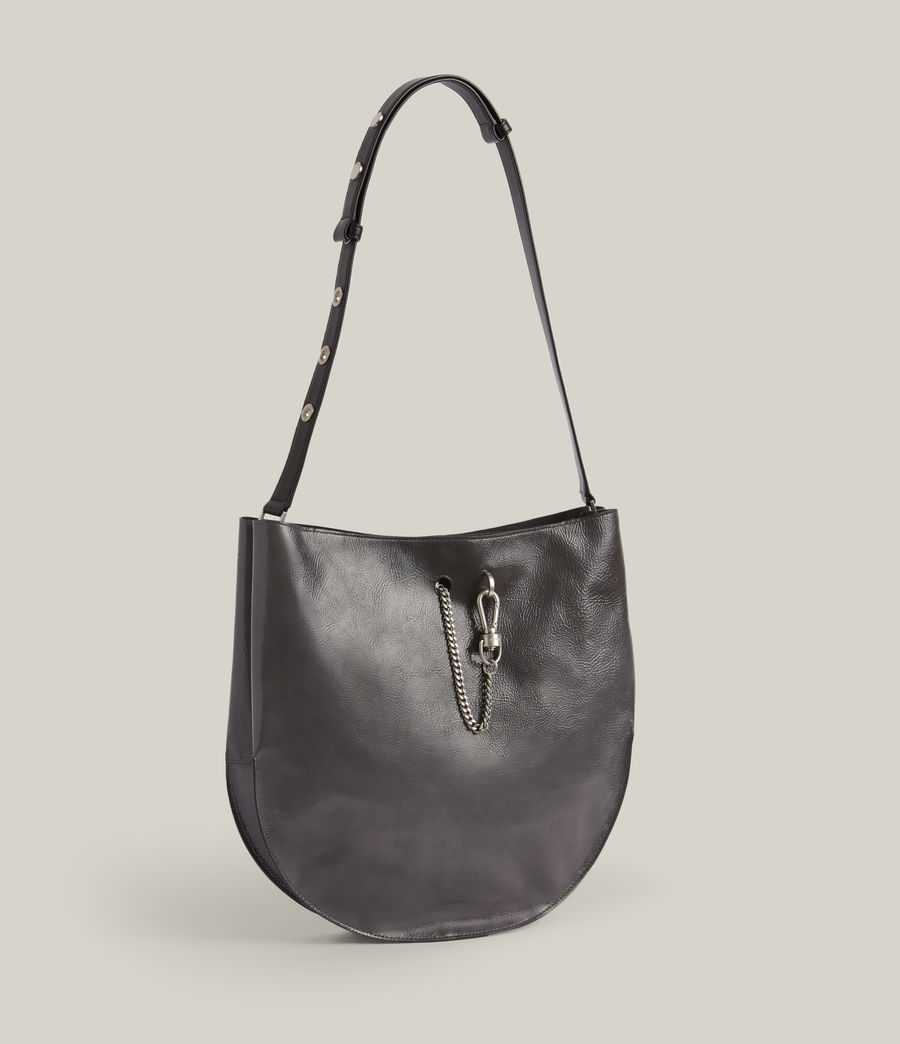 Womens Beaumont Leather Hobo Bag (ash_grey) - Image 4