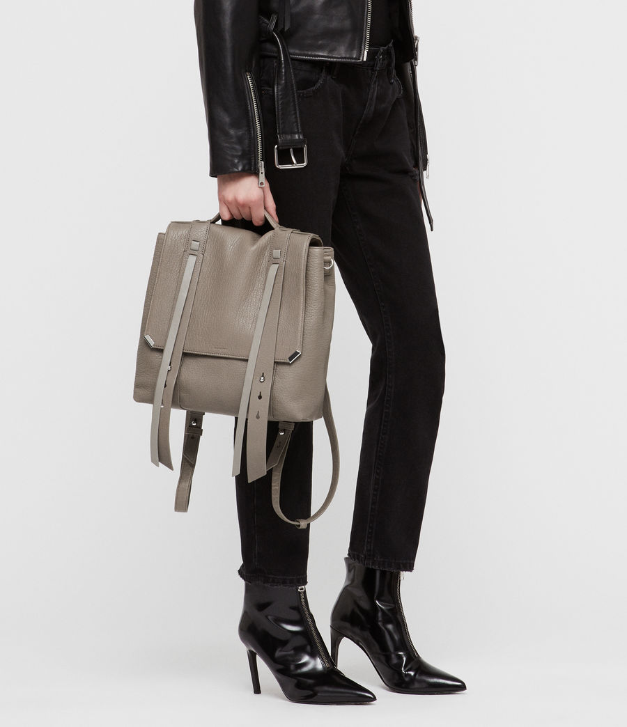 ALLSAINTS UK: Womens Vincent Leather Backpack (natural_grey)
